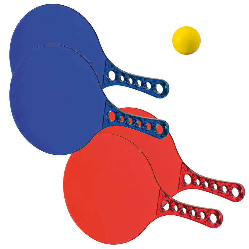 Beach ball set with two rackets and a ball