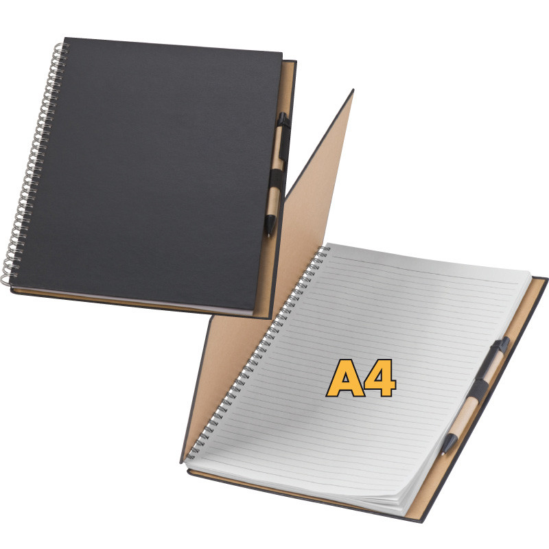 Ring-binder, lined, in A4 format with ballpen