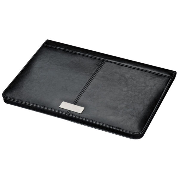 CrisMa bonded leather A4 writing case with metal plate, black