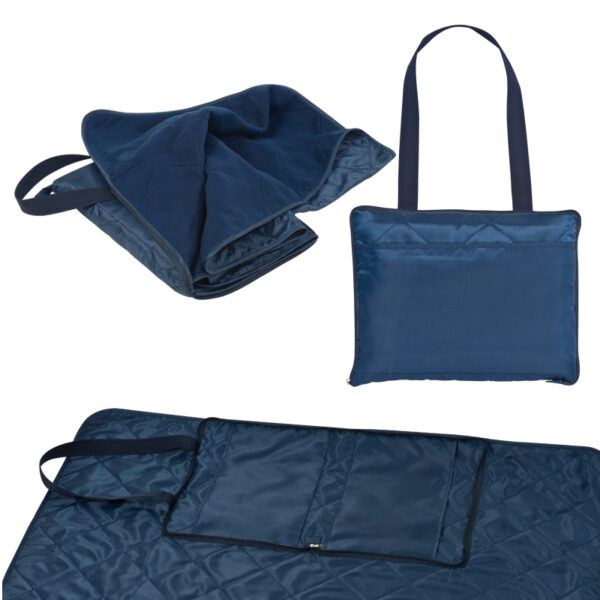 Polyester shoulder bag with an integrated picnic blanket