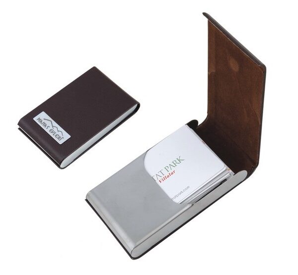 Leather and Metal Card Holder