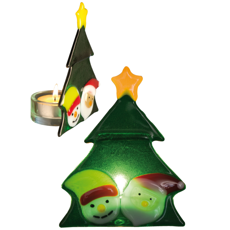 Glass tea light holder "Christmas tree"