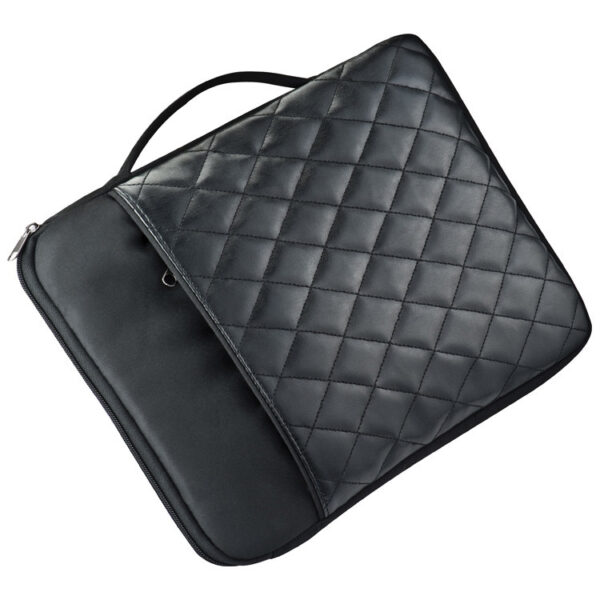 Laptop case in quilted design with carrying strap