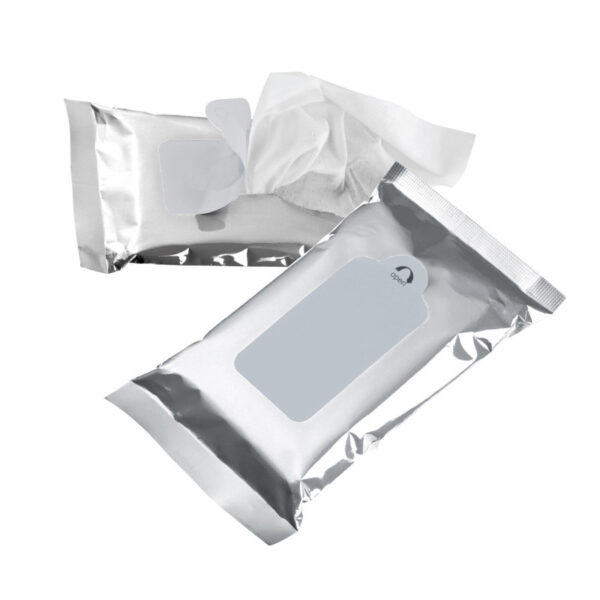 15 moist tissues in silver packing