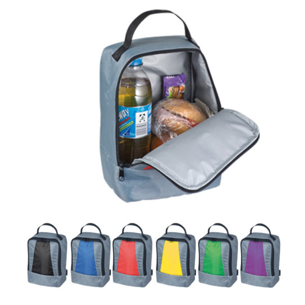 Grey cooler bag with carrying strap